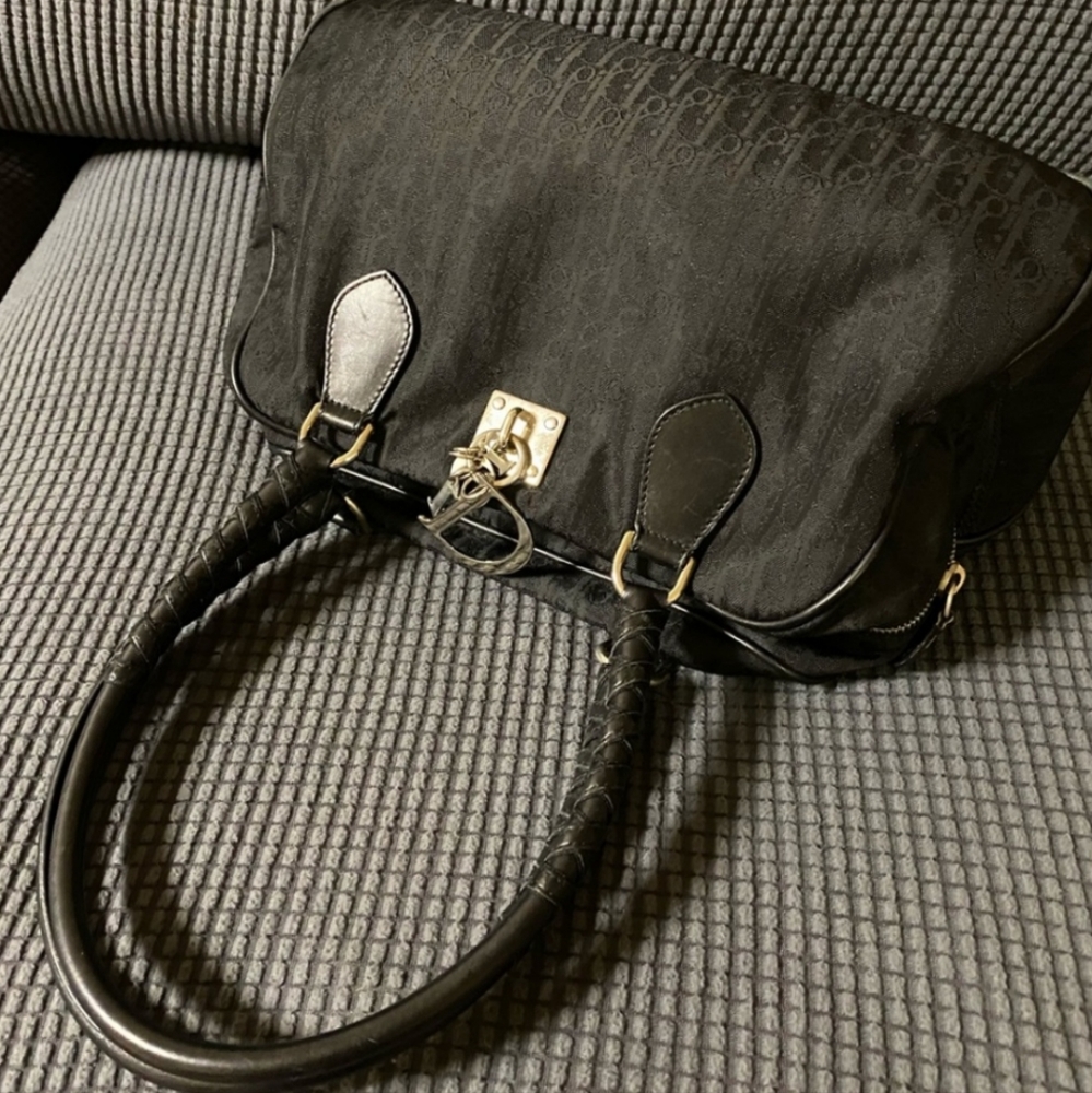 DIOR CHRISTIAN DIOR TROTTER SATCHEL HANDBAG PURSE SHOULDER BAG - Picture 7 of 13
